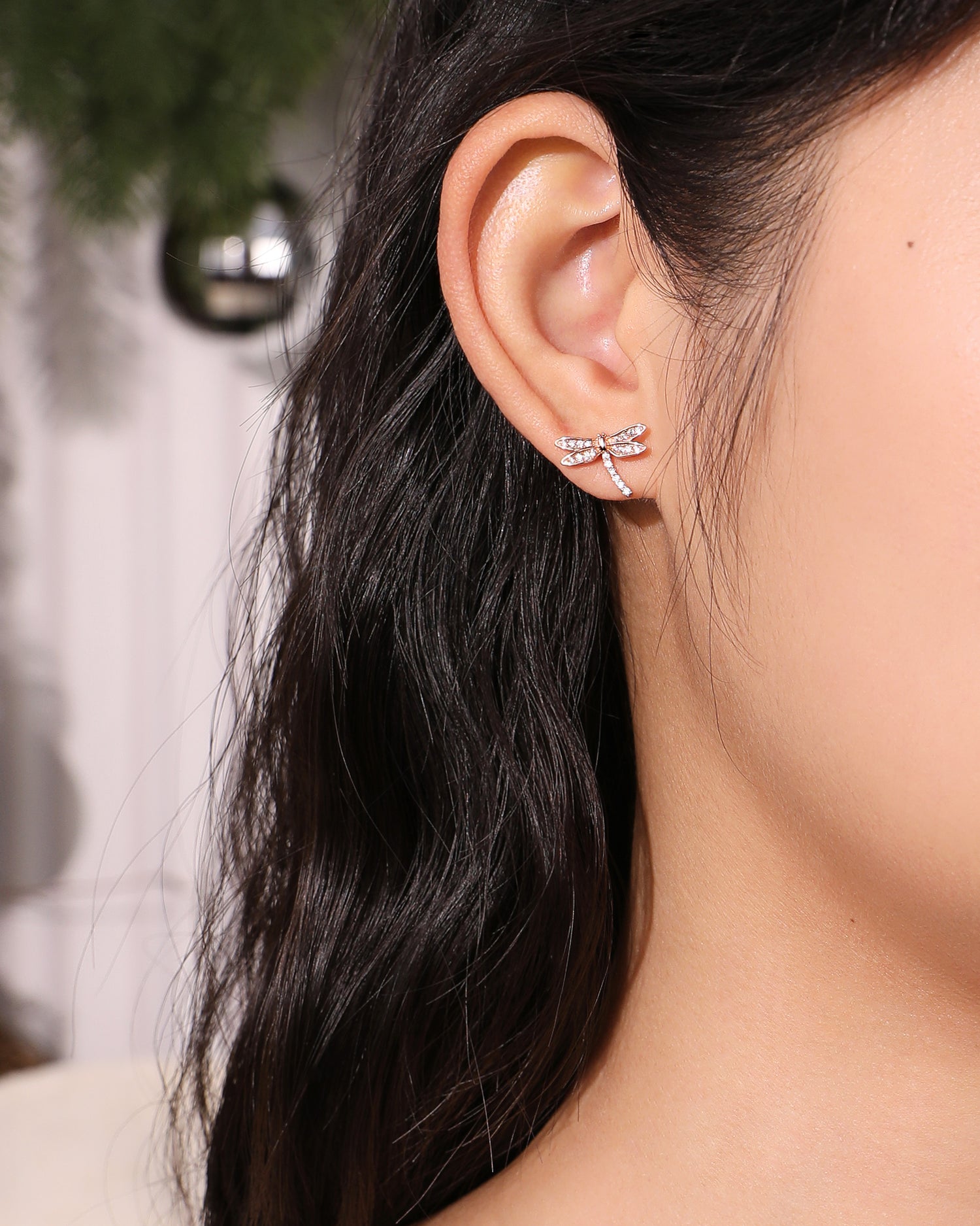 Diamond Dragonfly Earrings