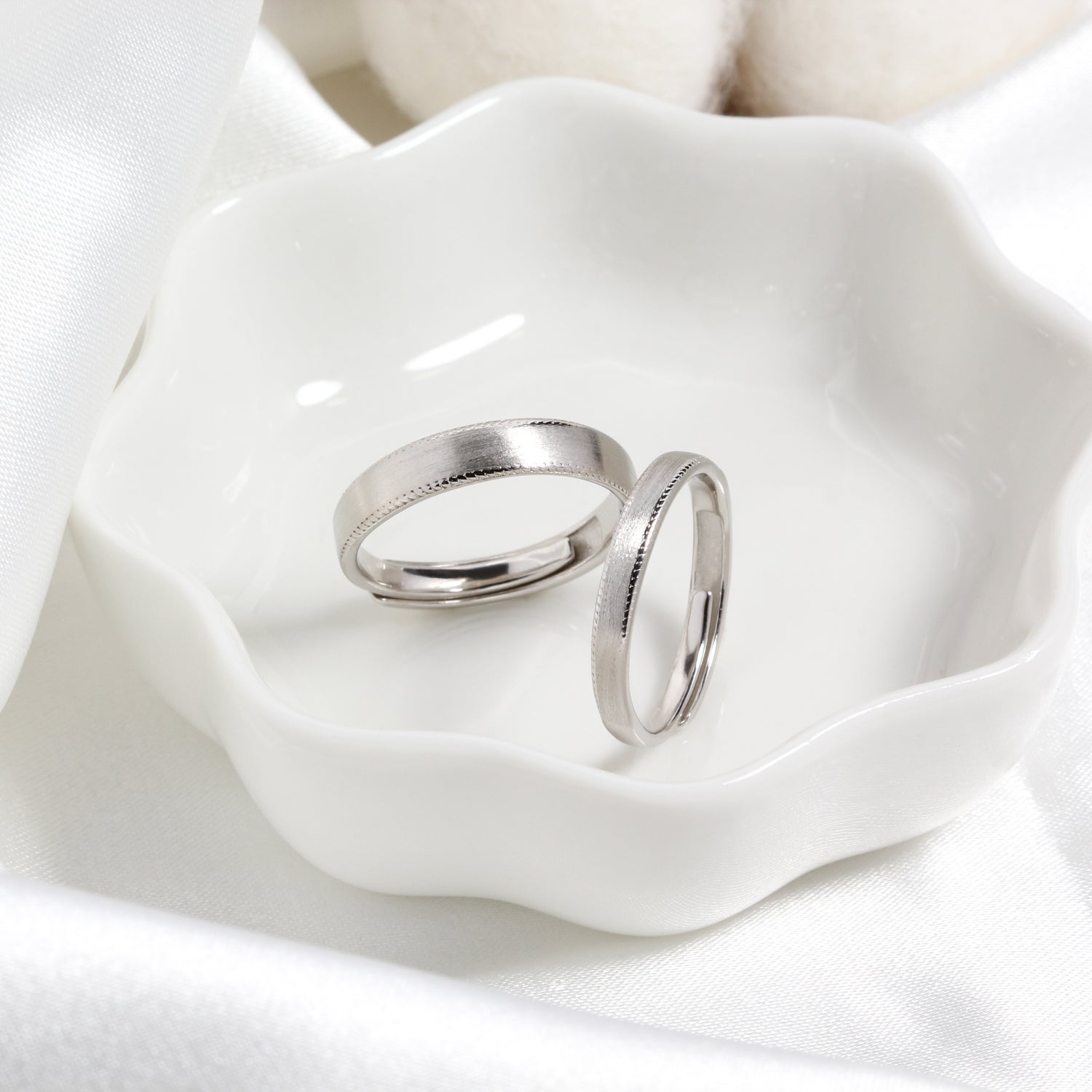 Simple Satin Finish Couples' Rings