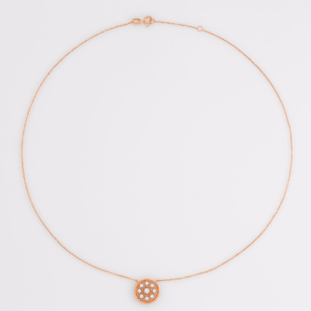 18K Rose Gold Snowflake Necklace
