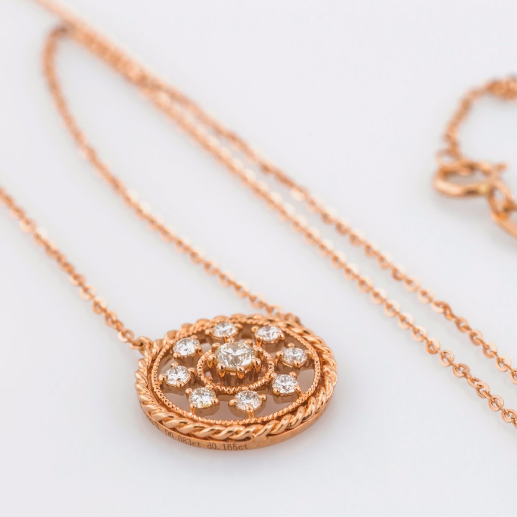 18K Rose Gold Snowflake Necklace