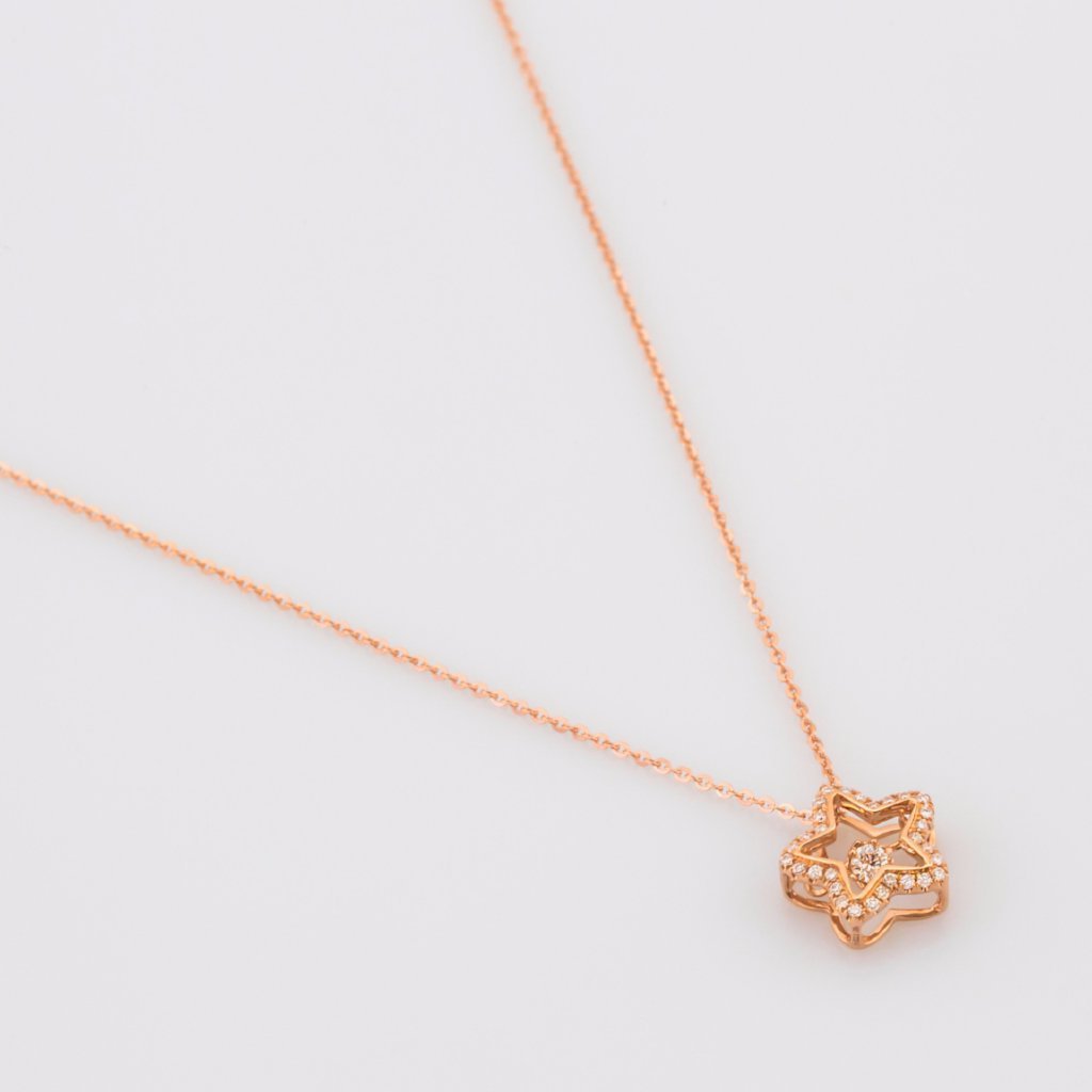 18K Rose Gold Star Motion Necklace