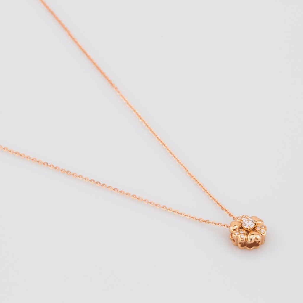 18K Rose Gold Flower Pendant