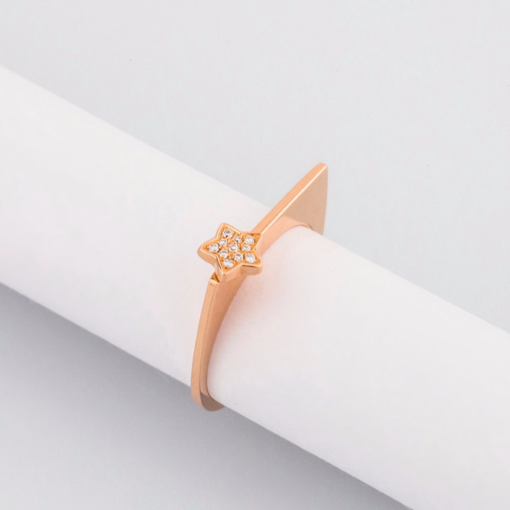 18K Rose Gold Beautiful Star Ring