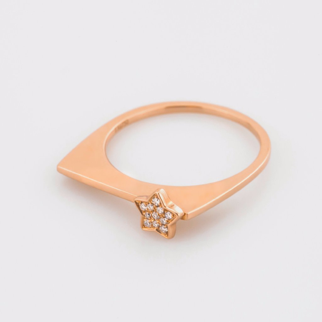 18K Rose Gold Beautiful Star Ring