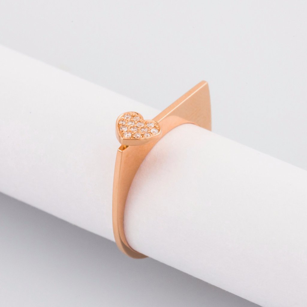 18K Rose Gold Beautiful Heart Ring