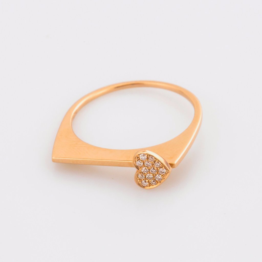 18K Rose Gold Beautiful Heart Ring