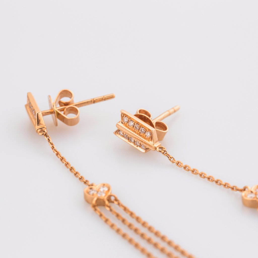18K Rose Gold Cupid Arrows Earrings
