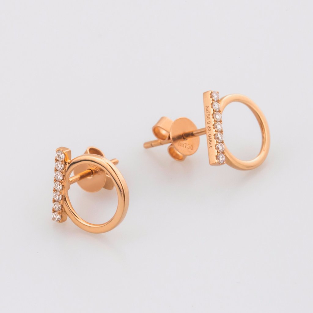 18K Rose Gold Beautiful Edgy Earrings