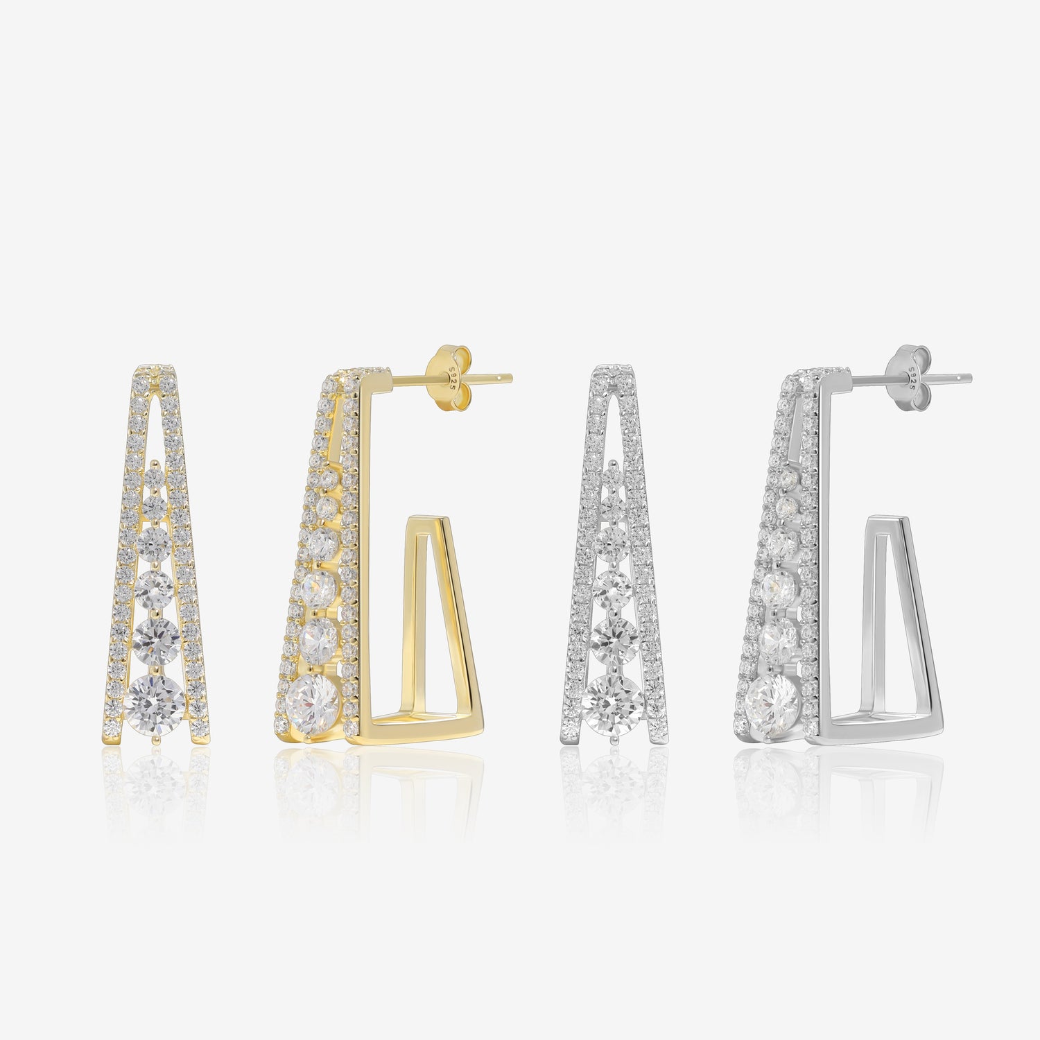 Bling Triangle Earrings