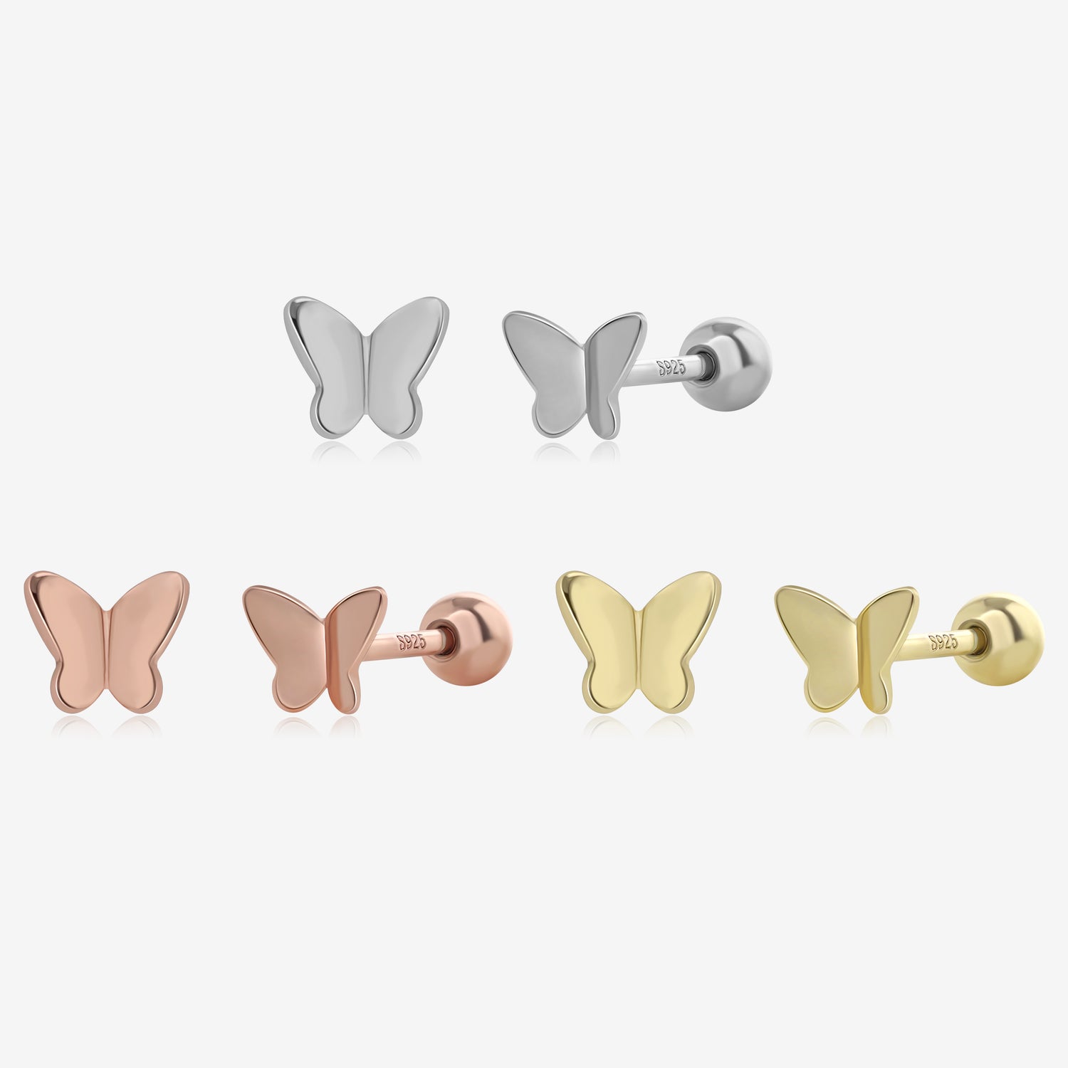 Butterfly Screw Back Earrings