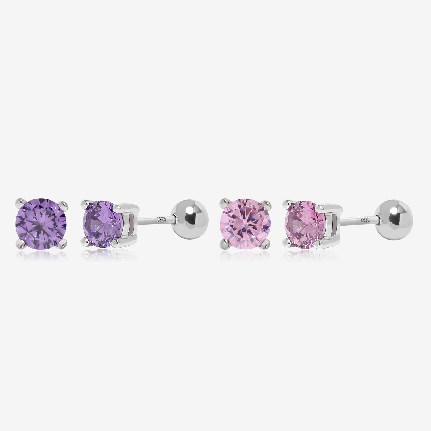 Colorful Stones Screw Back Earrings